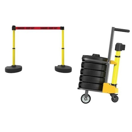 Accuform MOBILE BANNER STAKE STANCHION CART PRB918YL PRB918YL